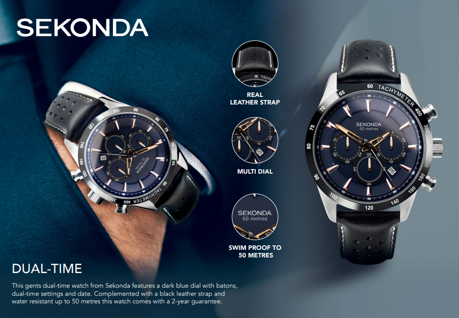 世界の ☆新品・未使用☆ SEKONDA メンズ腕時計 ☆国内未流通☆ 金属