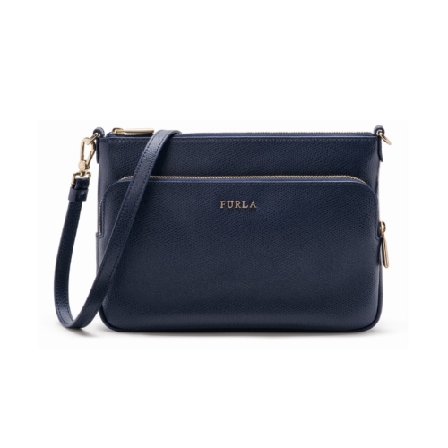 (特價品) FURLA ROYAL XL Corssbody 海軍藍牛皮斜背包