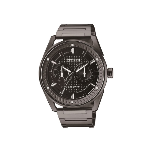 (特價品)CITIZEN星辰 光動能Eco-Drive 黑色不銹鋼腕錶