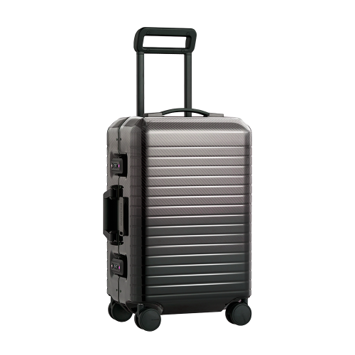 monCarbone BLACKDIAMOND碳纖維行李箱鋁框版 亮面黑