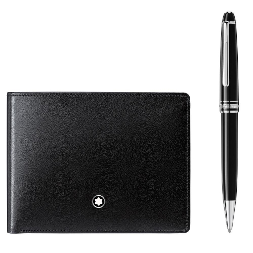 Montblanc 萬寶龍 大班系列 原子筆+6卡皮夾套組