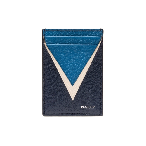 BALLY Flag真皮5卡卡夾 - 海軍藍